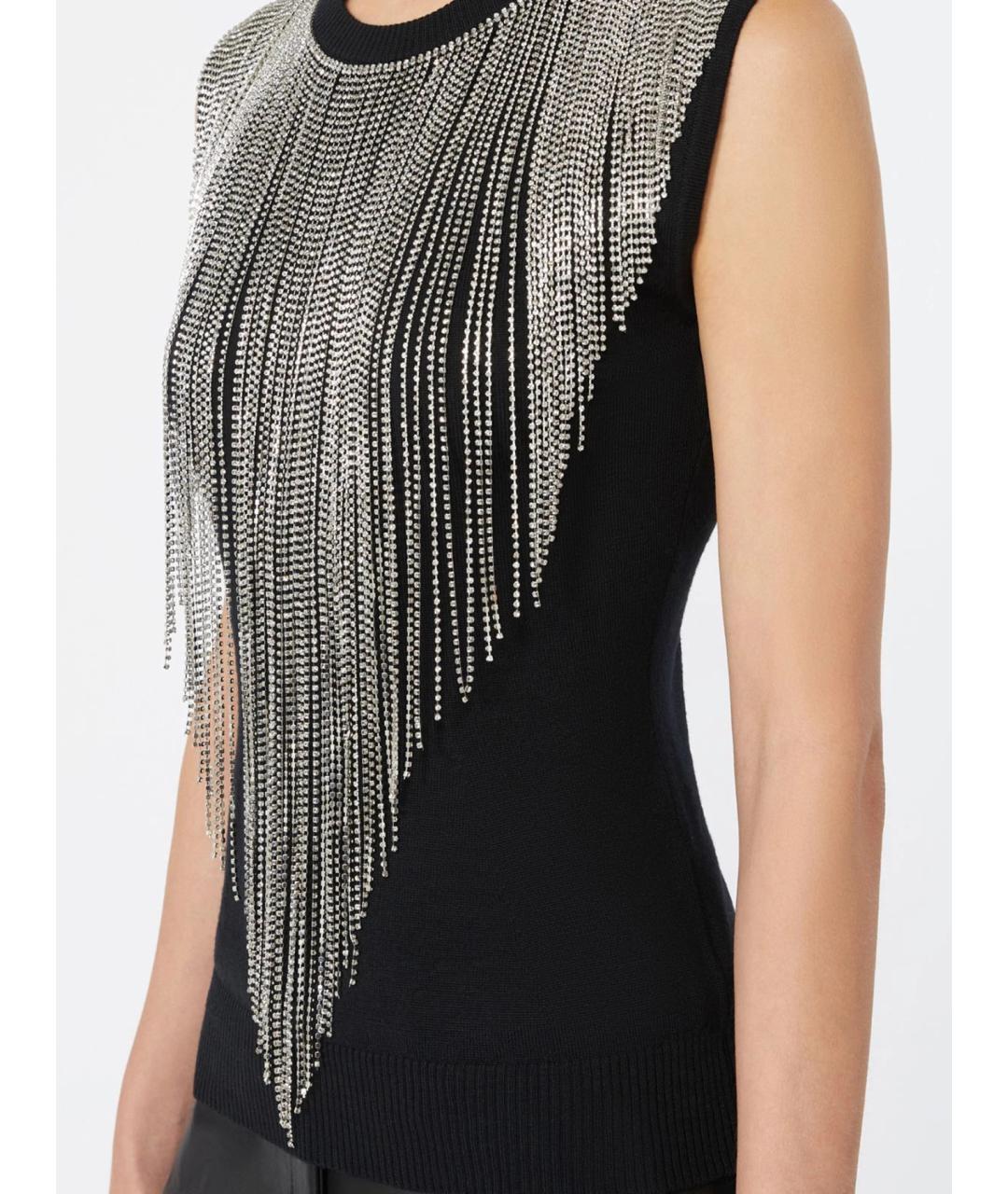 SPORTMAX Черная шерстяная футболка, фото 5