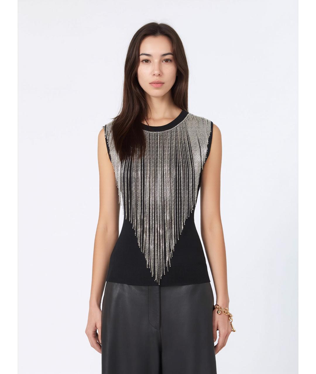 SPORTMAX Черная шерстяная футболка, фото 3