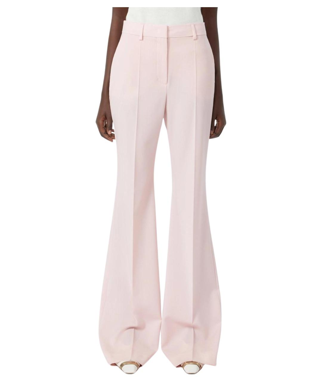 SPORTMAX Розовые шерстяные прямые брюки, фото 1