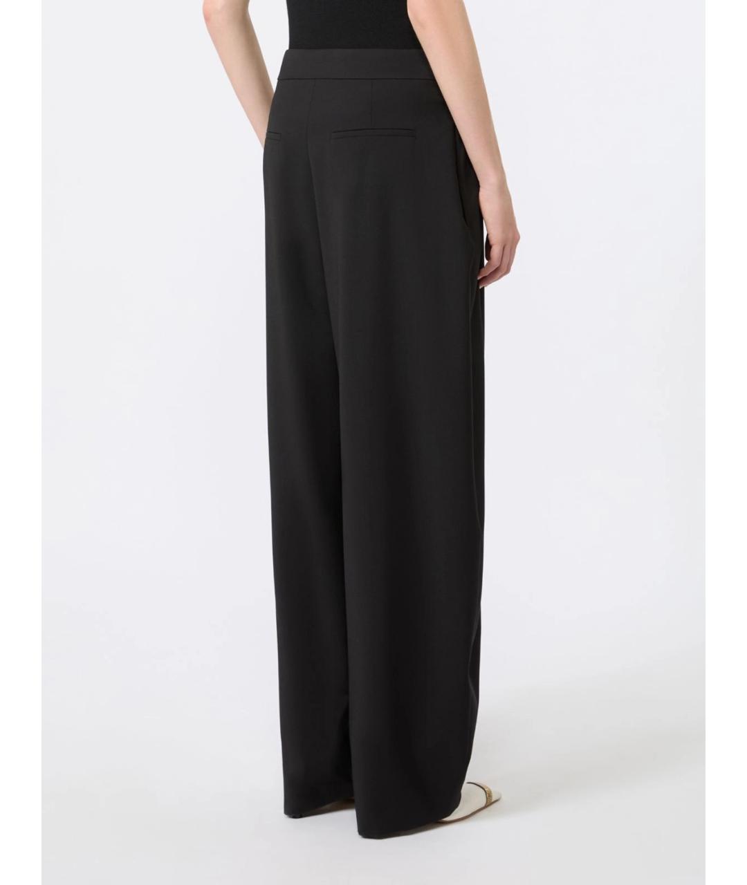 SPORTMAX Черные шерстяные прямые брюки, фото 4