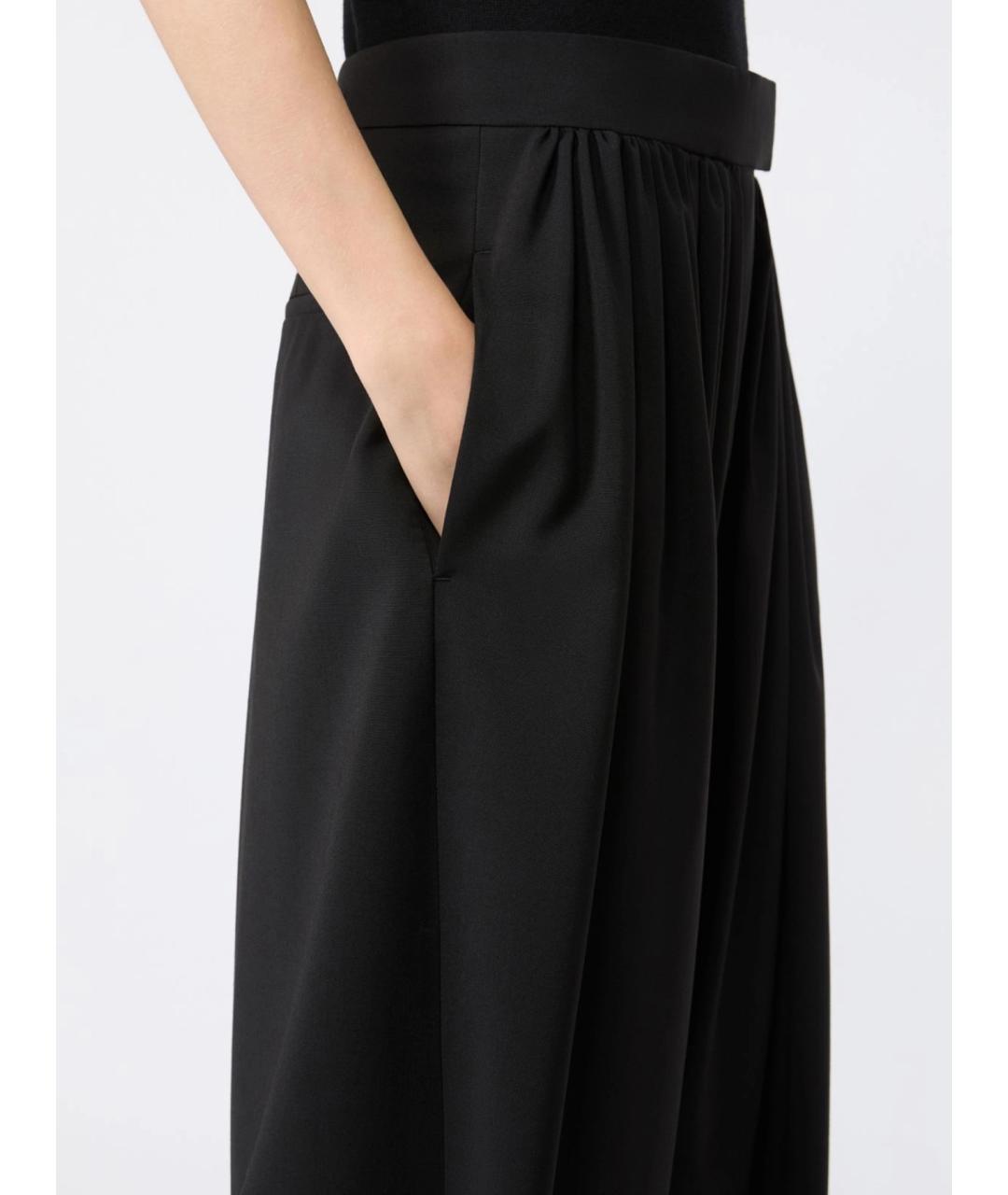 SPORTMAX Черные шерстяные прямые брюки, фото 5