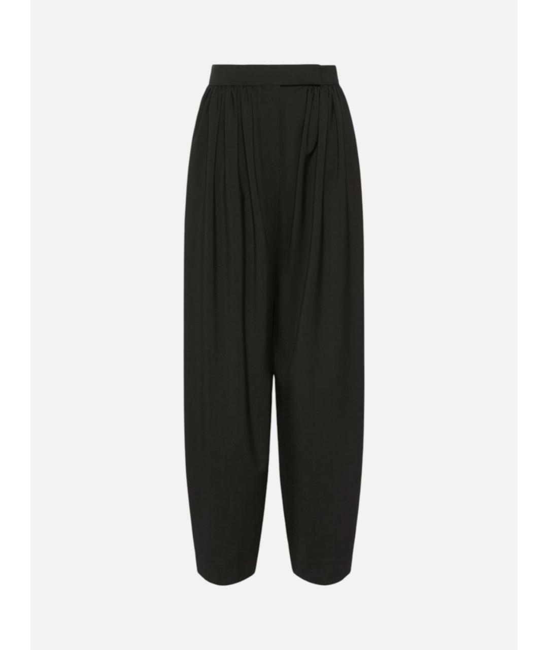 SPORTMAX Черные шерстяные прямые брюки, фото 1