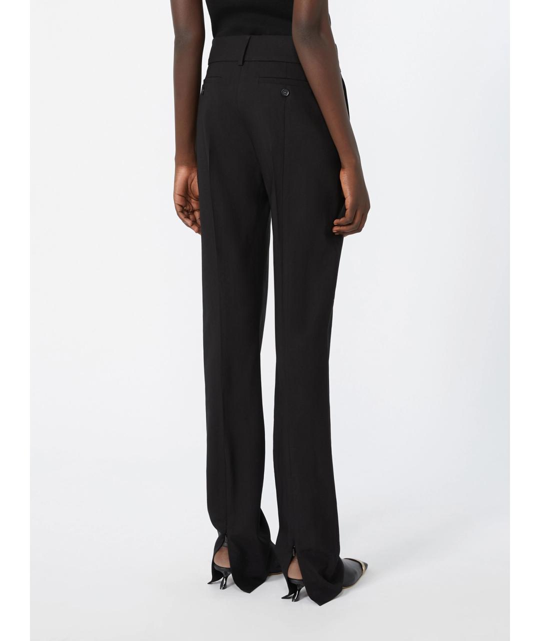 SPORTMAX Черные вискозные прямые брюки, фото 4