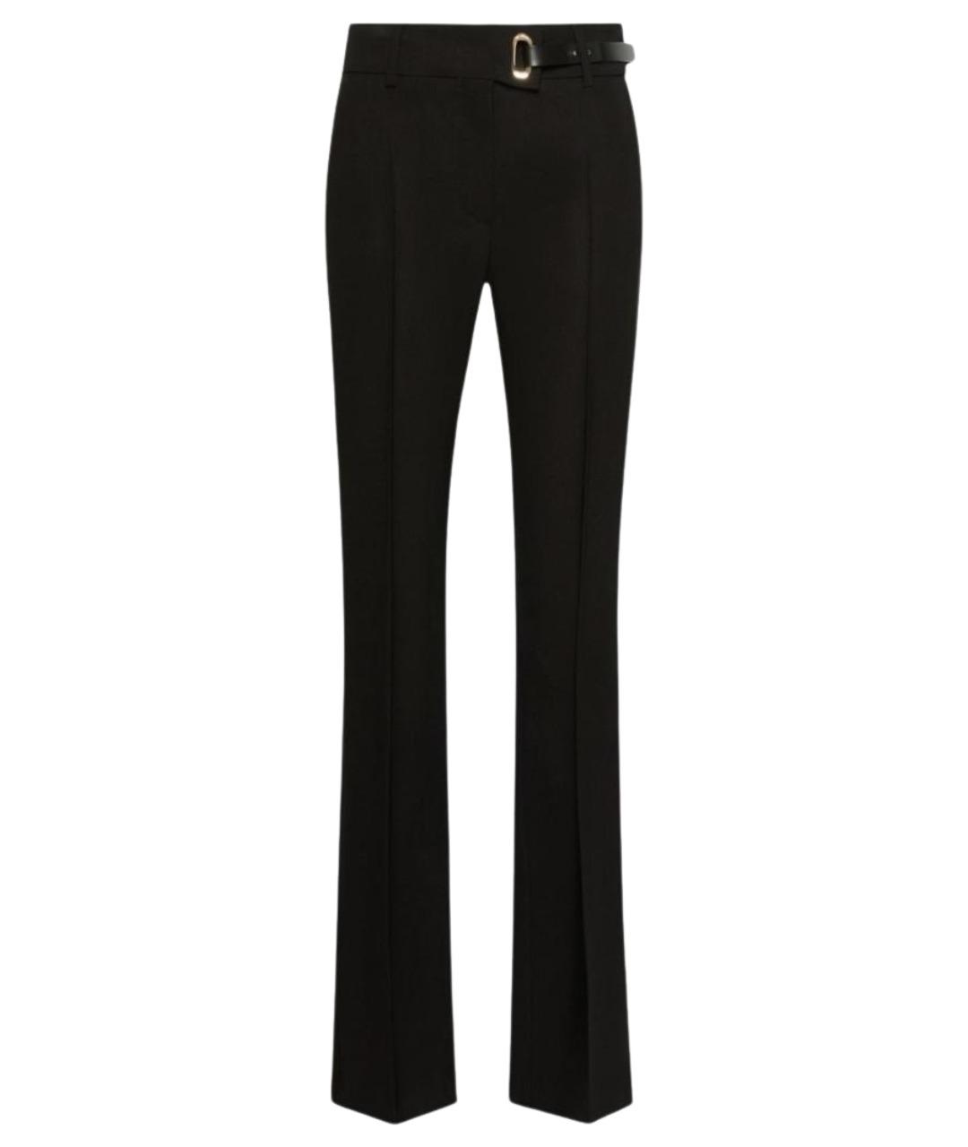 SPORTMAX Черные вискозные прямые брюки, фото 1