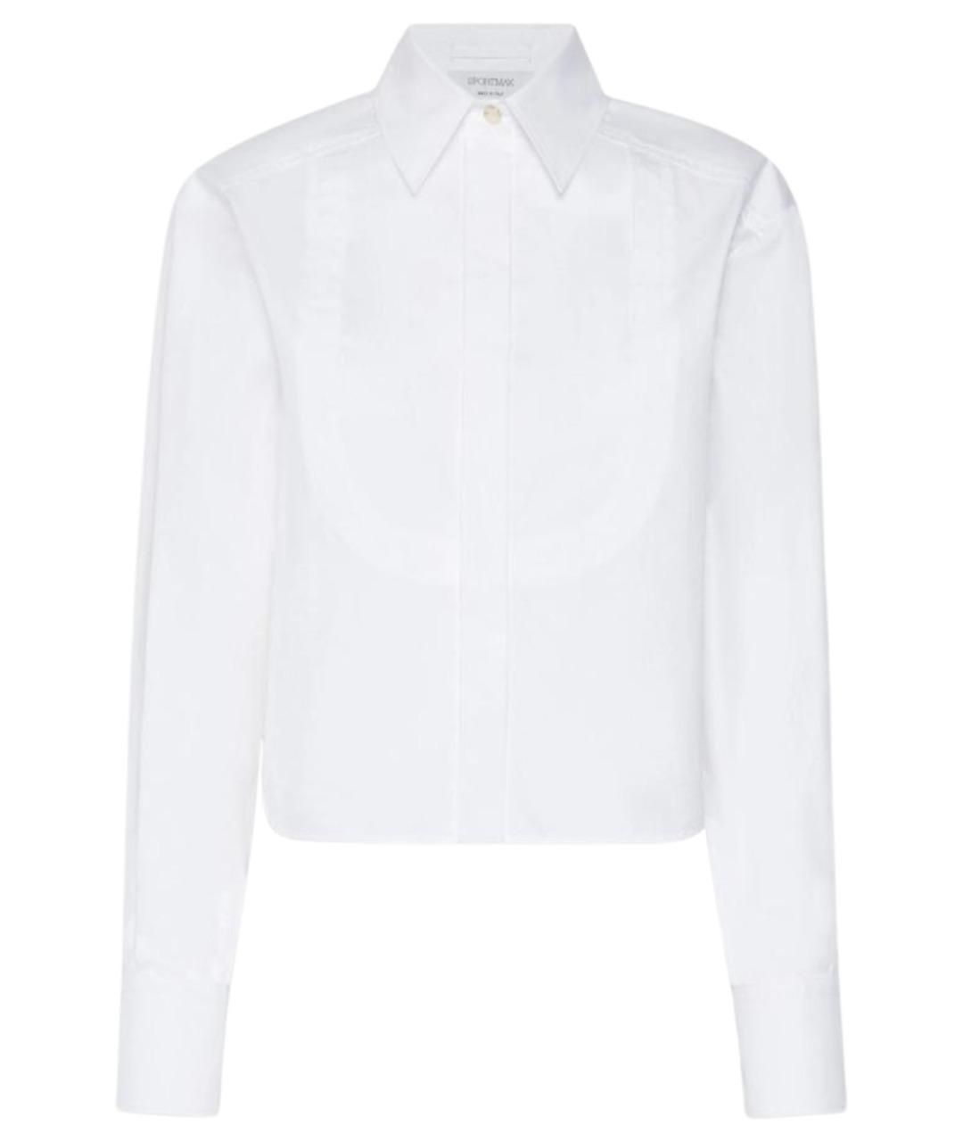 SPORTMAX Белая хлопковая рубашка, фото 1
