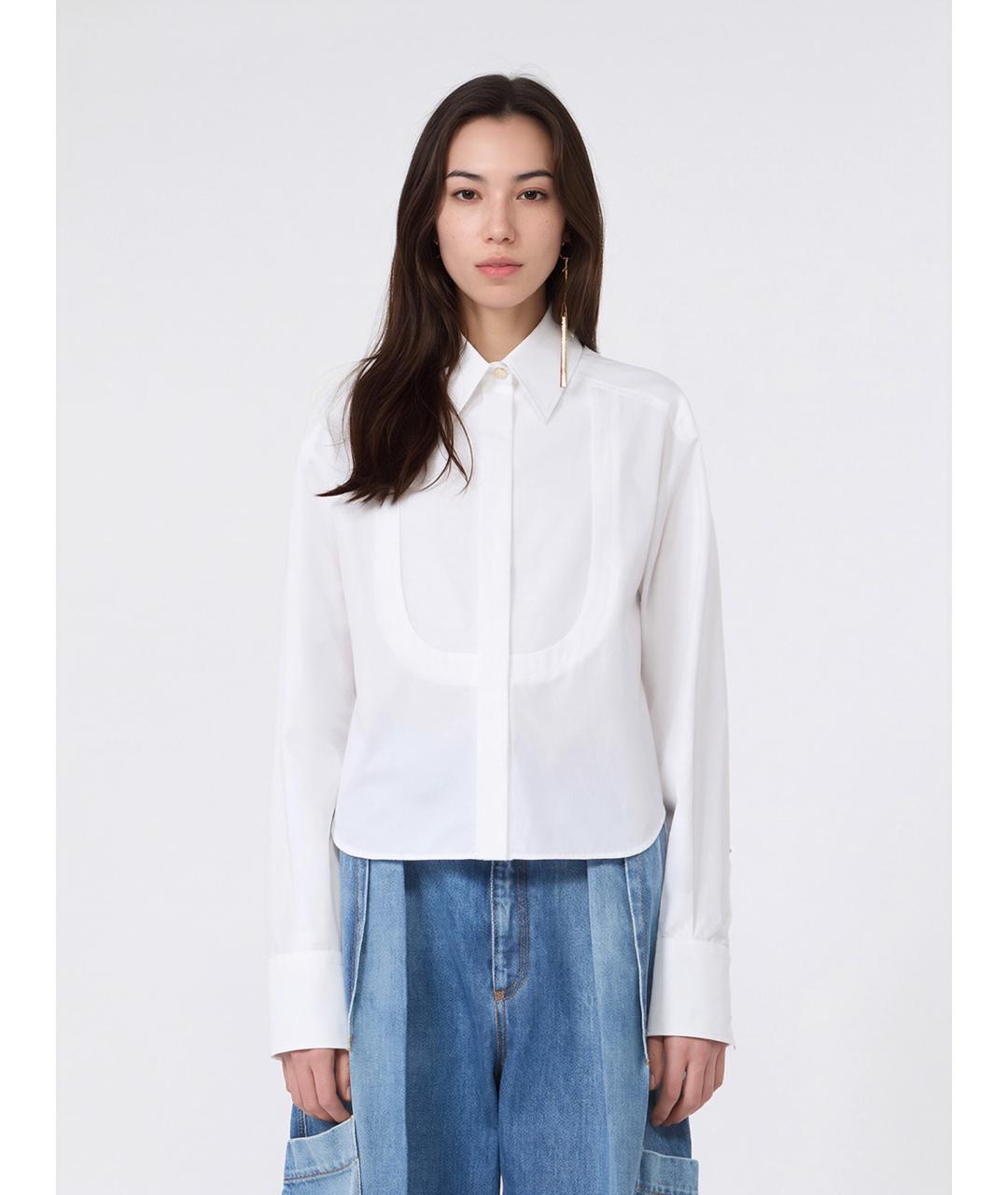 SPORTMAX Белая хлопковая рубашка, фото 3