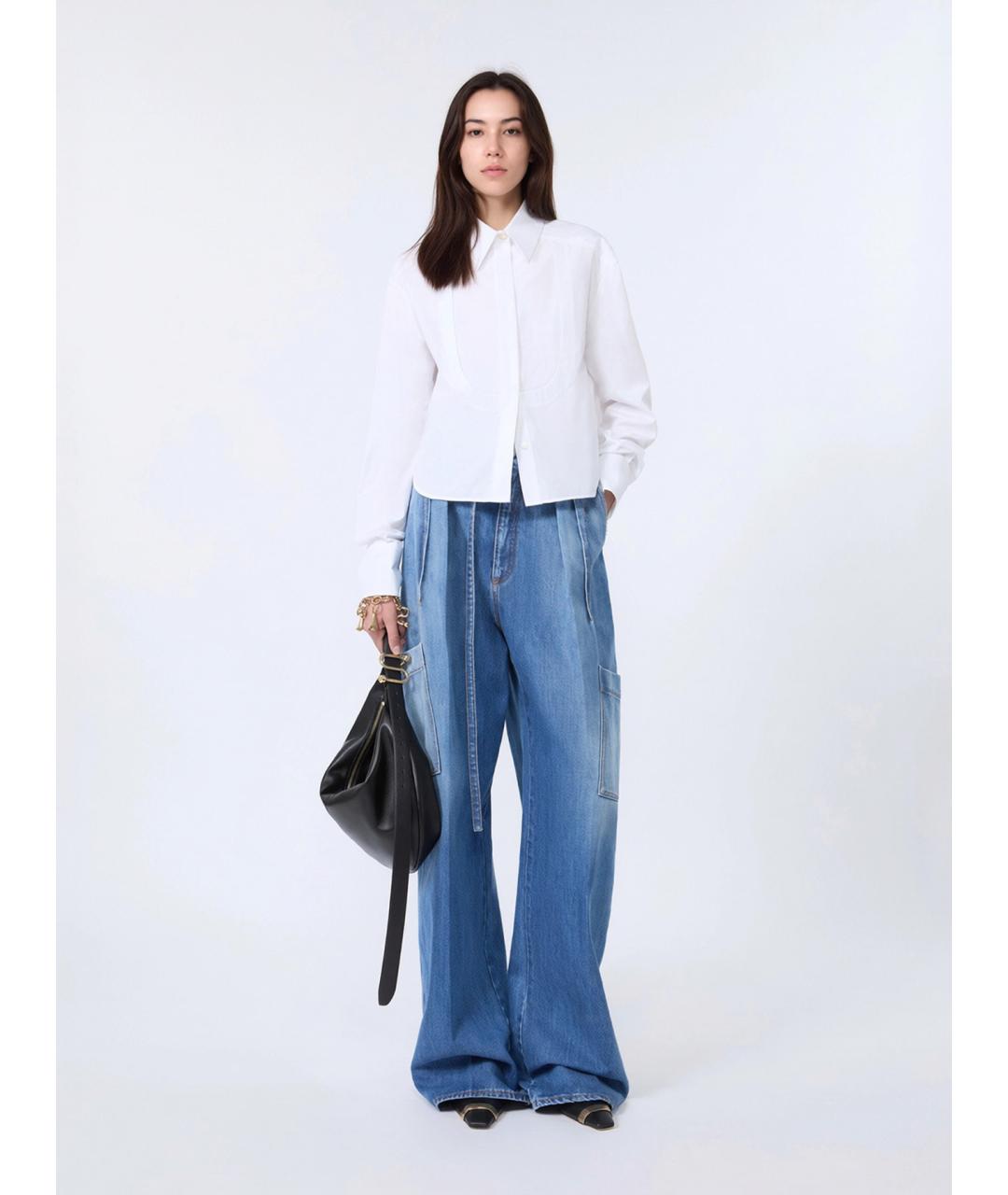 SPORTMAX Белая хлопковая рубашка, фото 2