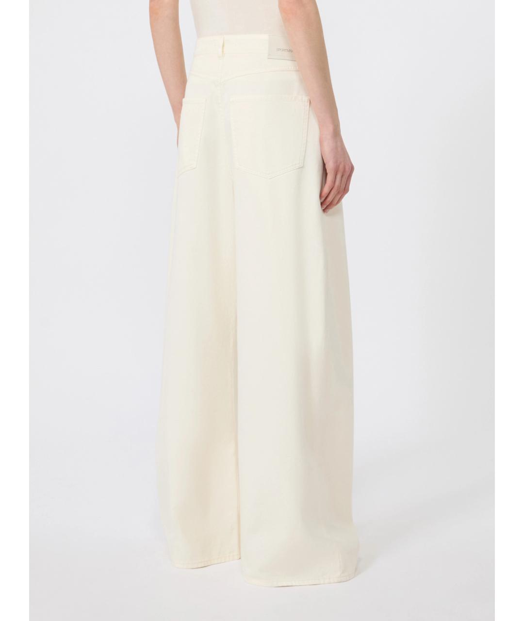 SPORTMAX Бежевые хлопковые брюки широкие, фото 4