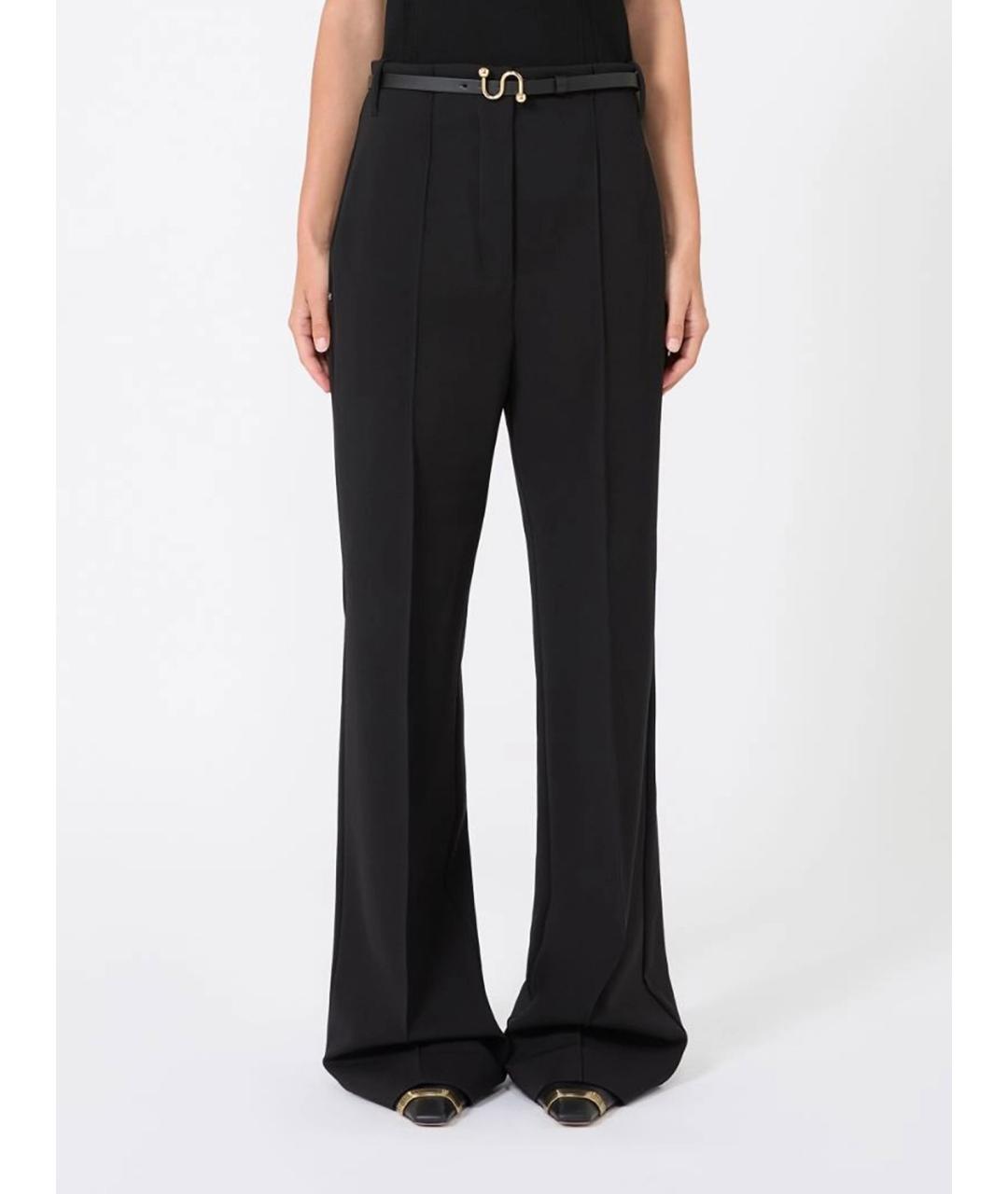 SPORTMAX Черные вискозные прямые брюки, фото 3