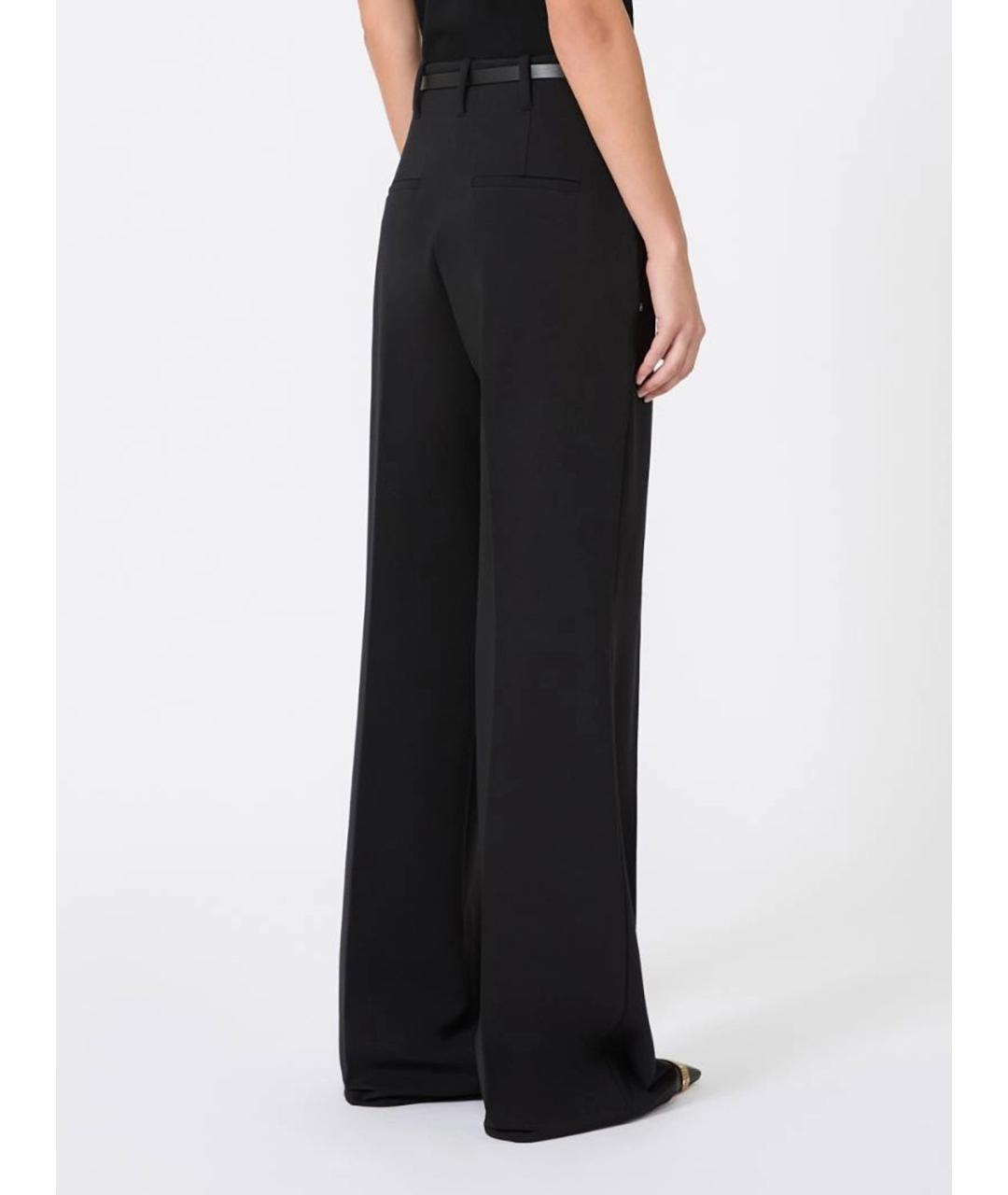 SPORTMAX Черные вискозные прямые брюки, фото 4