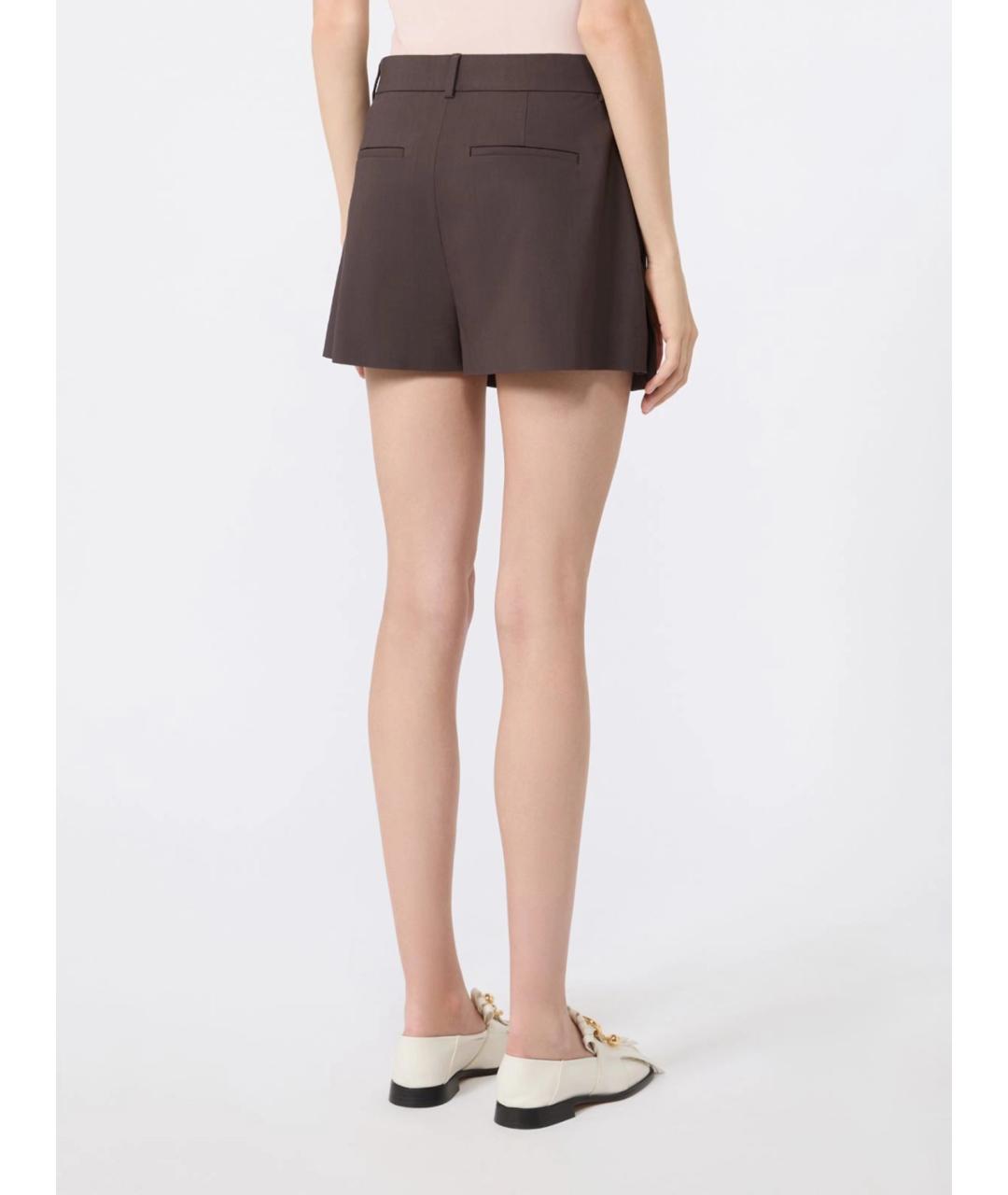 SPORTMAX Коричневая вискозная юбка-шорты, фото 4
