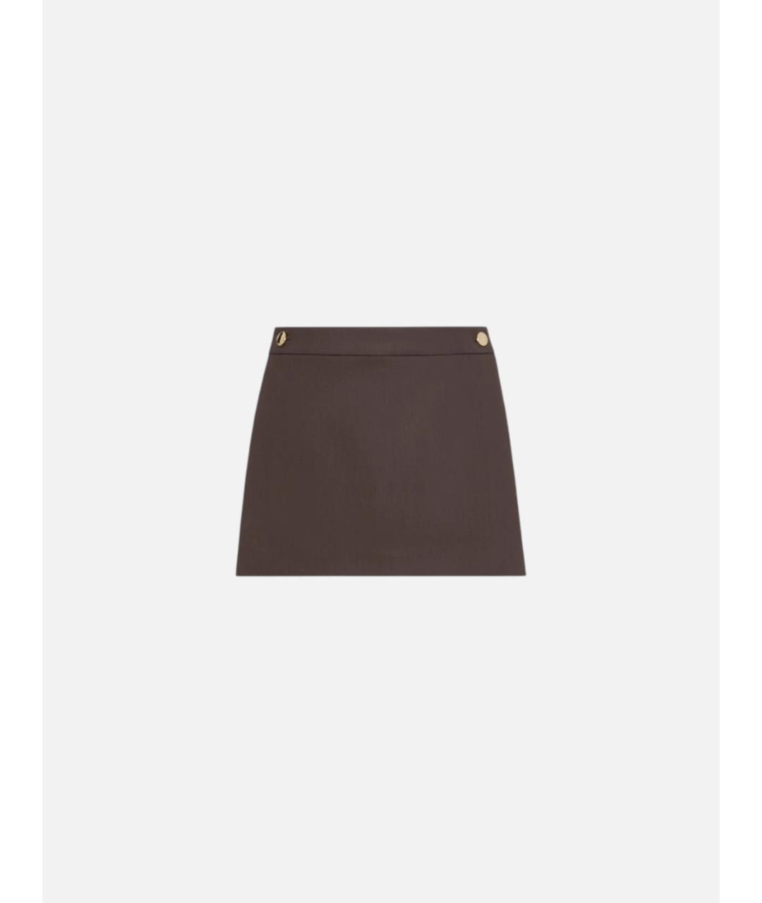 SPORTMAX Коричневая вискозная юбка-шорты, фото 1