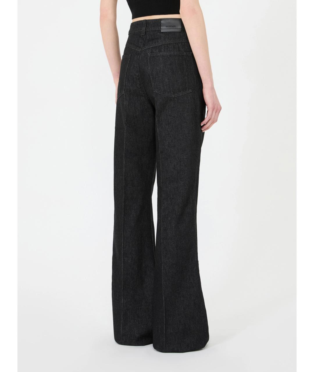SPORTMAX Черные хлопковые джинсы клеш, фото 4