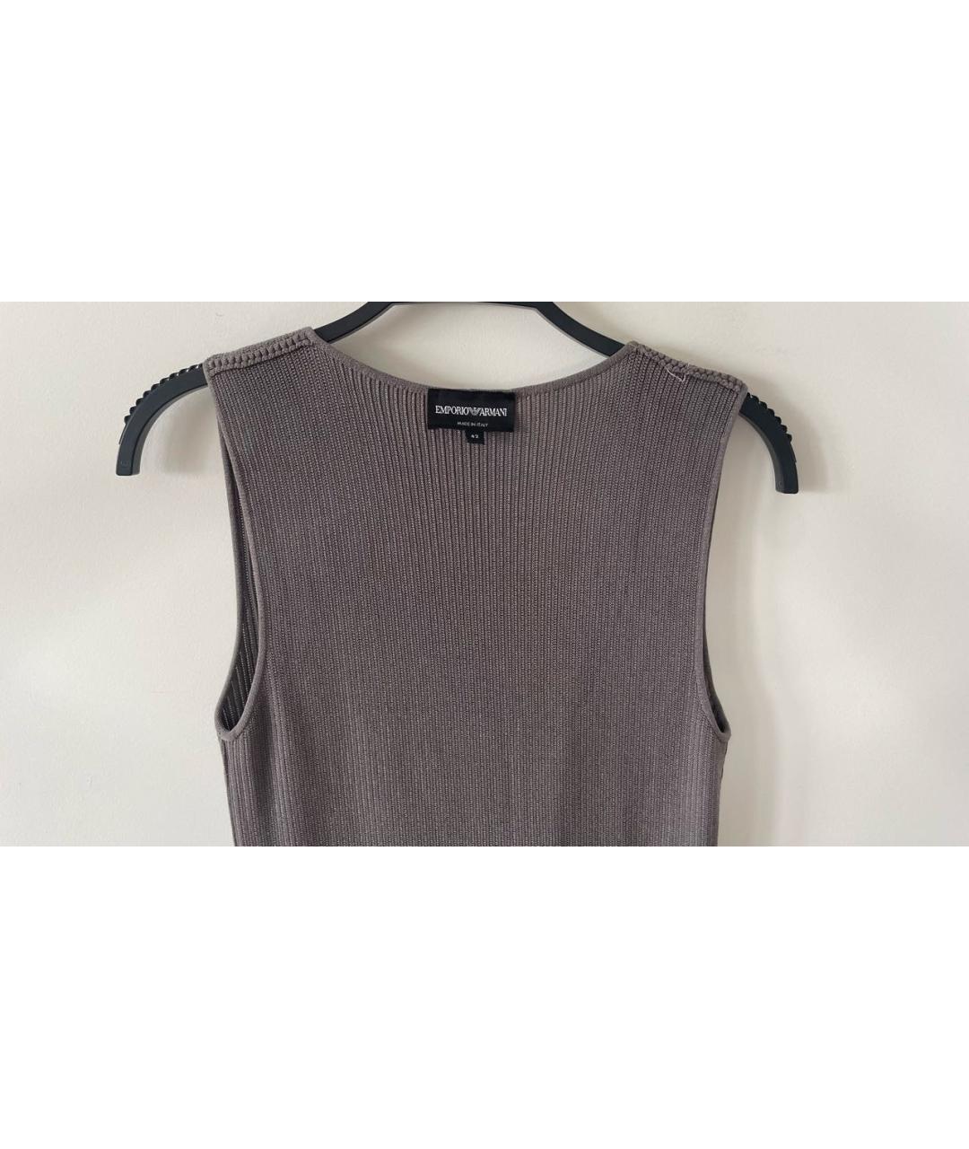 EMPORIO ARMANI Антрацитовое полиэстеровое повседневное платье, фото 3