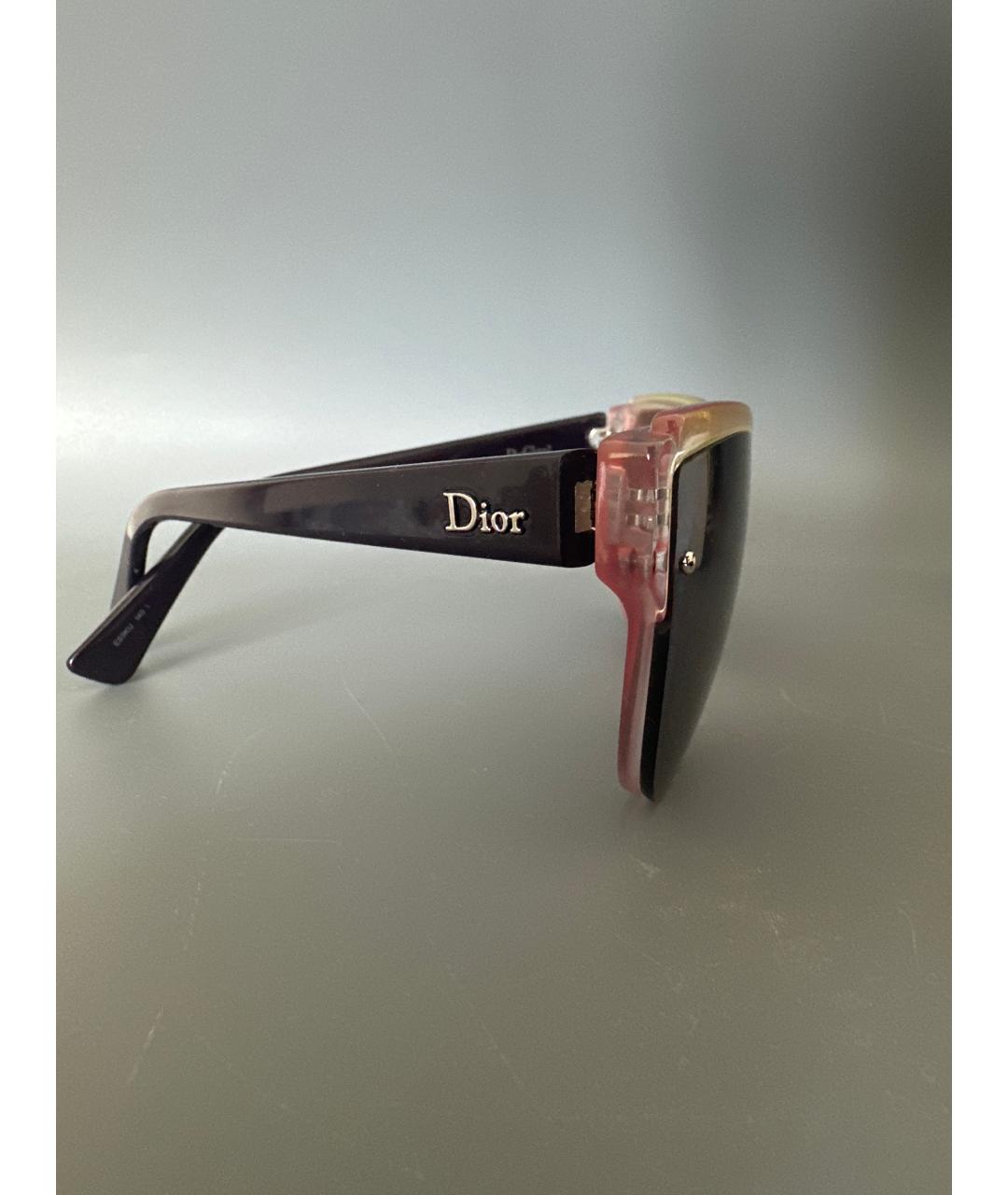 CHRISTIAN DIOR Бордовые пластиковые солнцезащитные очки, фото 2