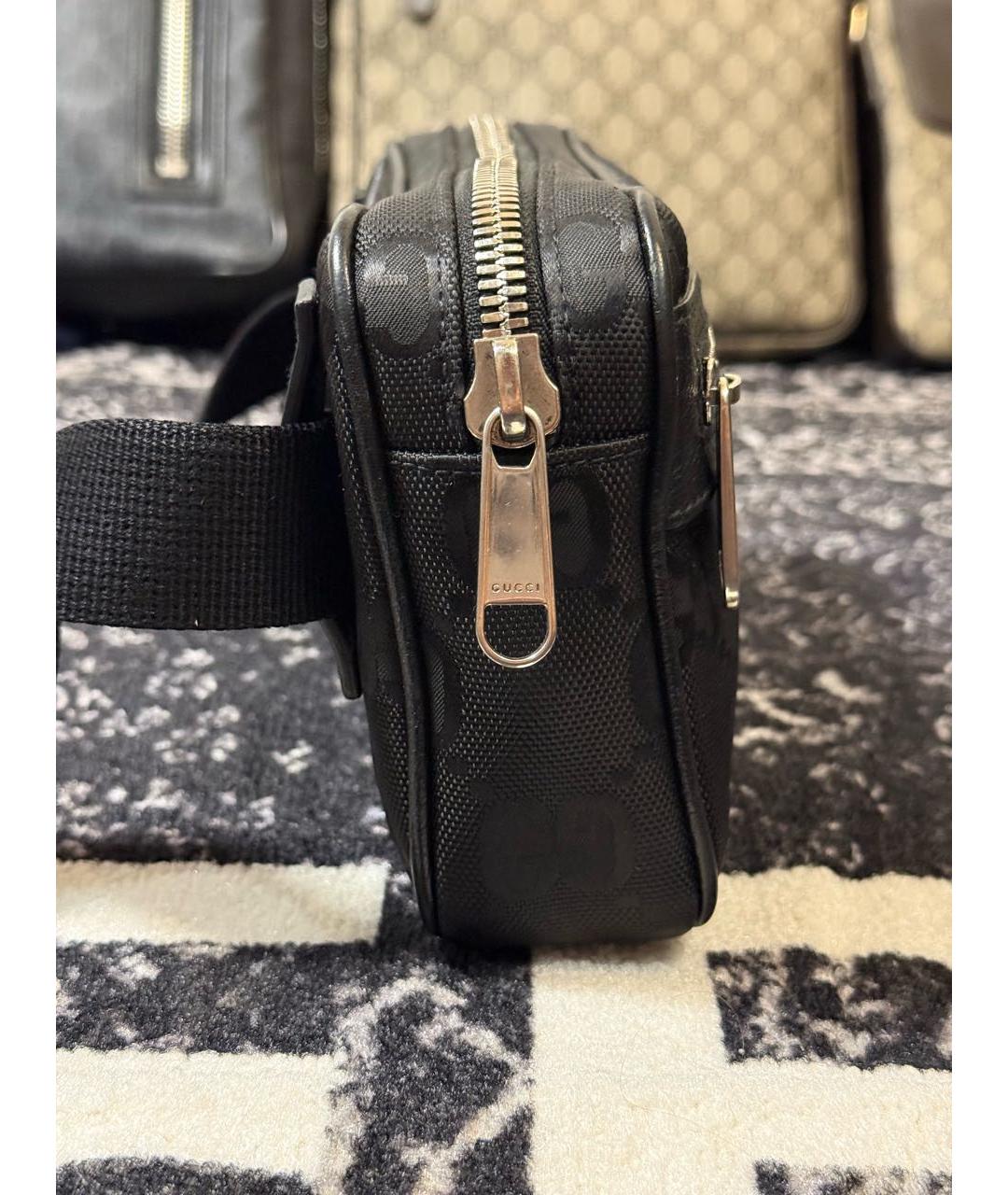 GUCCI Черная кожаная поясная сумка, фото 5
