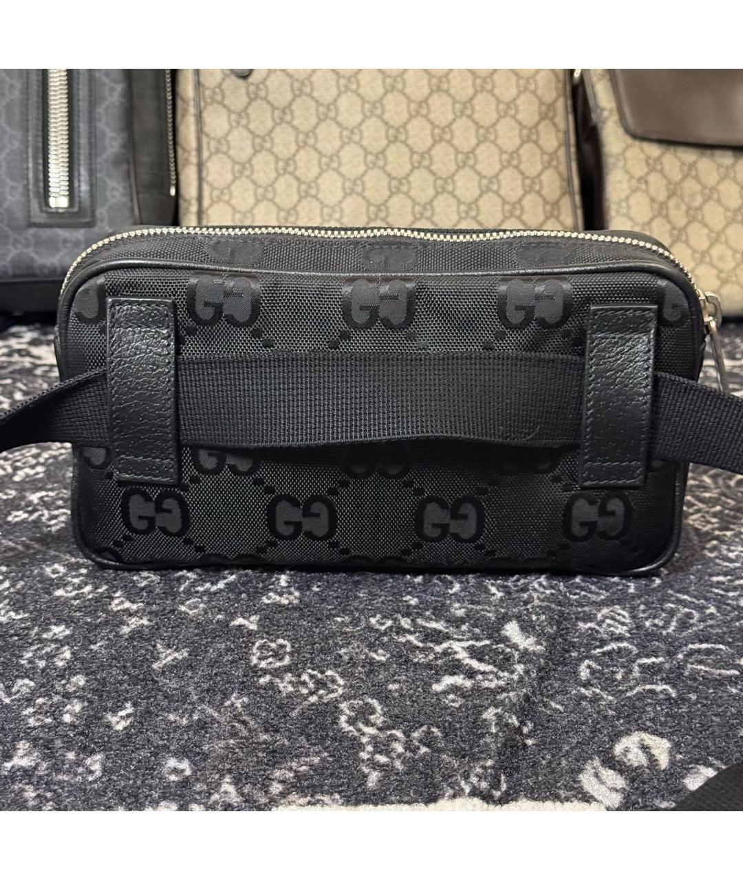 GUCCI Черная кожаная поясная сумка, фото 2