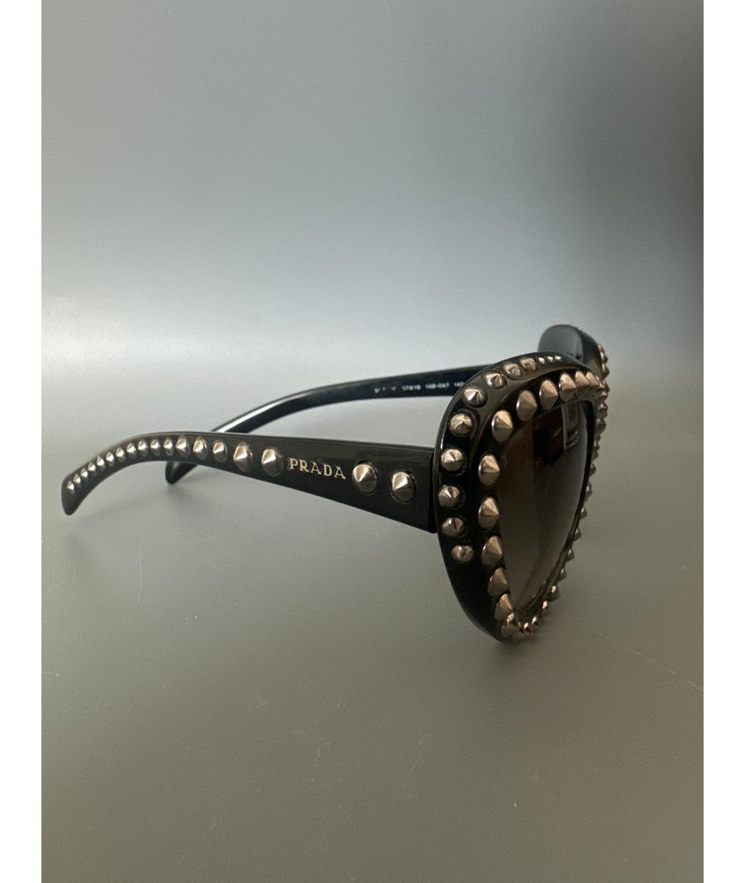 PRADA Черные пластиковые солнцезащитные очки, фото 2