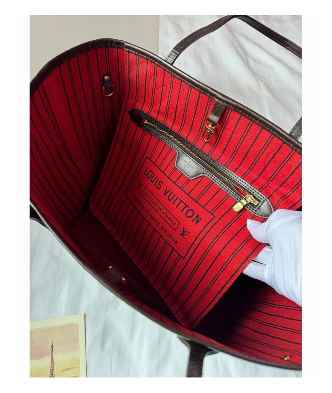 LOUIS VUITTON Коричневая кожаная сумка тоут, фото 6