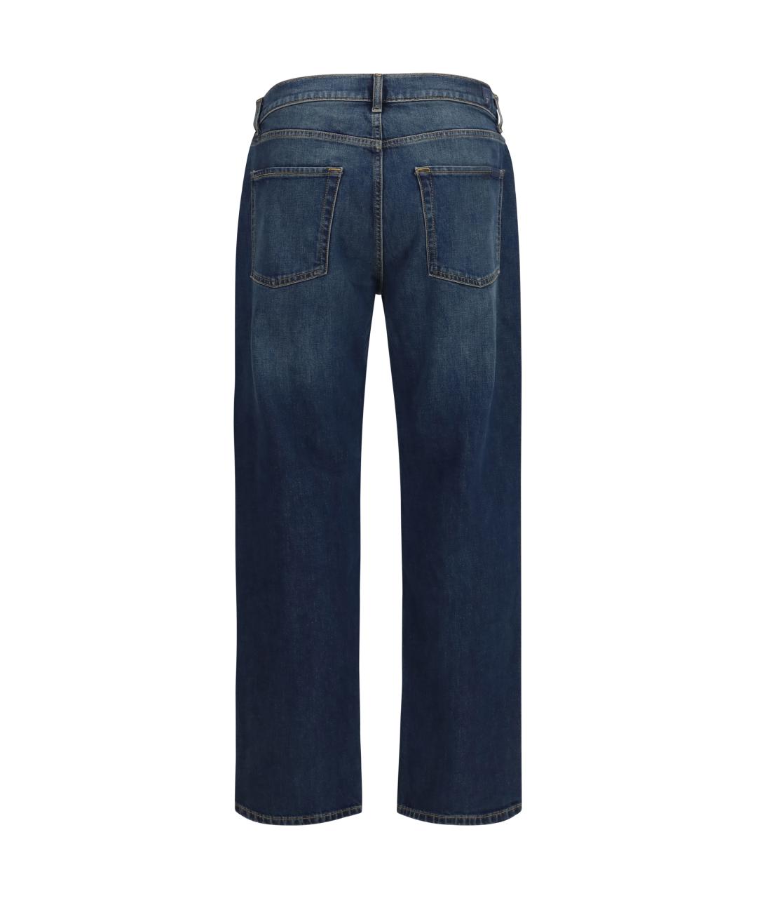 7 FOR ALL MANKIND Синие хлопковые прямые джинсы, фото 2
