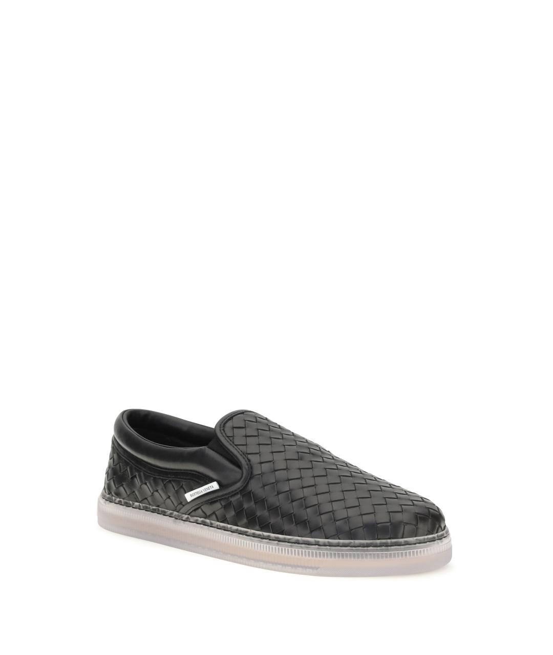 BOTTEGA VENETA Черные кожаные слипоны, фото 2