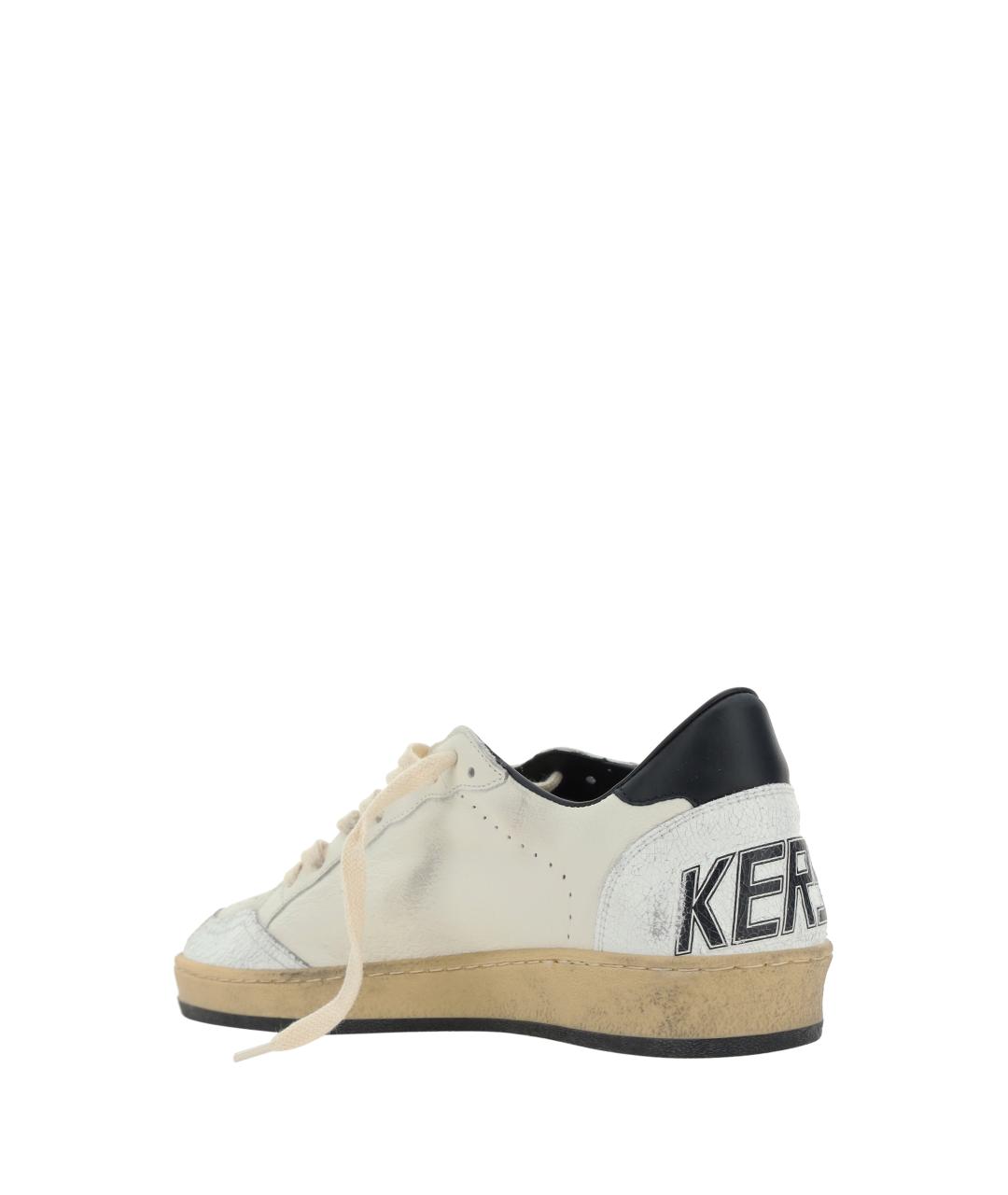 GOLDEN GOOSE Белые кожаные низкие кроссовки / кеды, фото 3