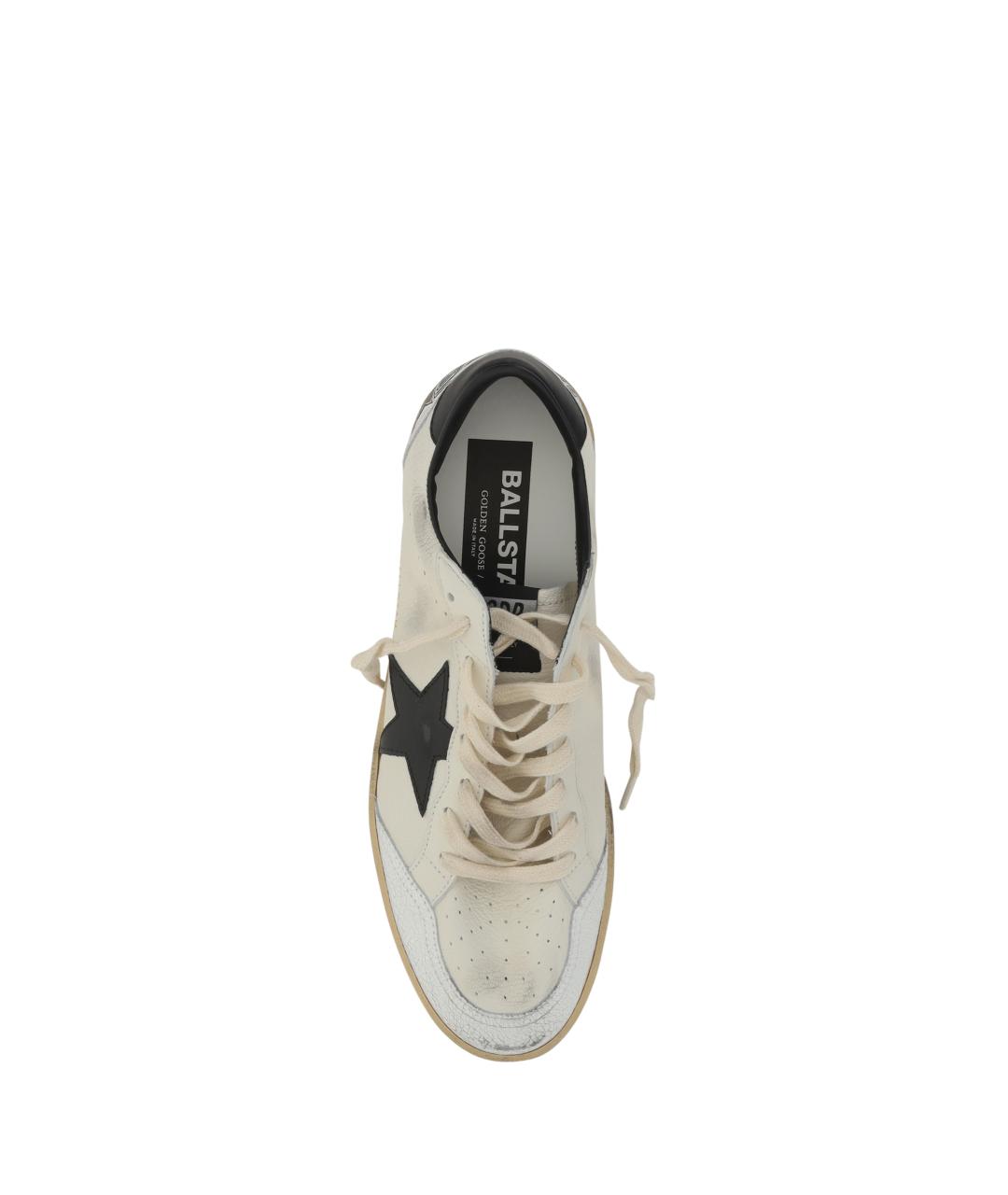 GOLDEN GOOSE Белые кожаные низкие кроссовки / кеды, фото 4