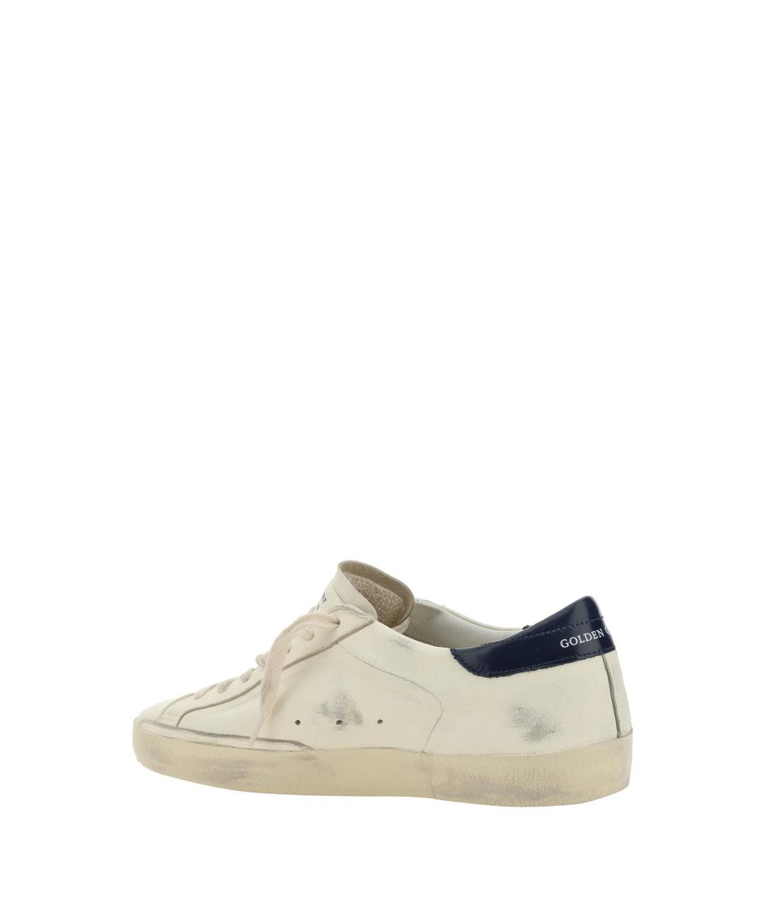 GOLDEN GOOSE Бежевые кожаные низкие кроссовки / кеды, фото 3