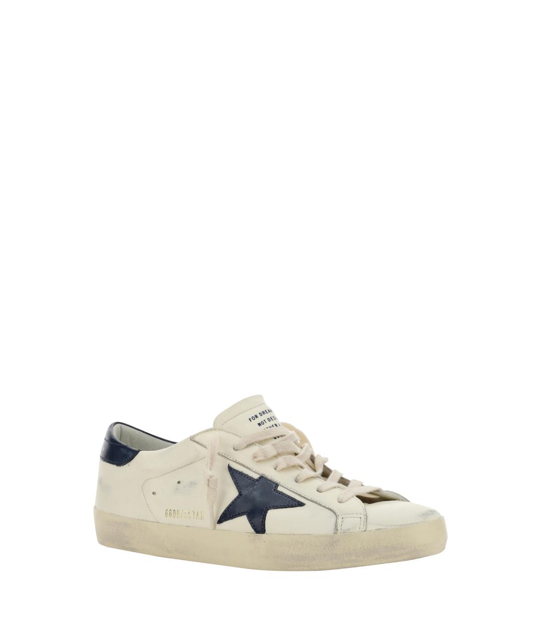GOLDEN GOOSE Бежевые кожаные низкие кроссовки / кеды, фото 2