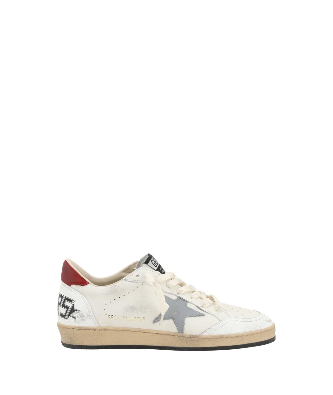 GOLDEN GOOSE Белые кожаные низкие кроссовки / кеды, фото 1