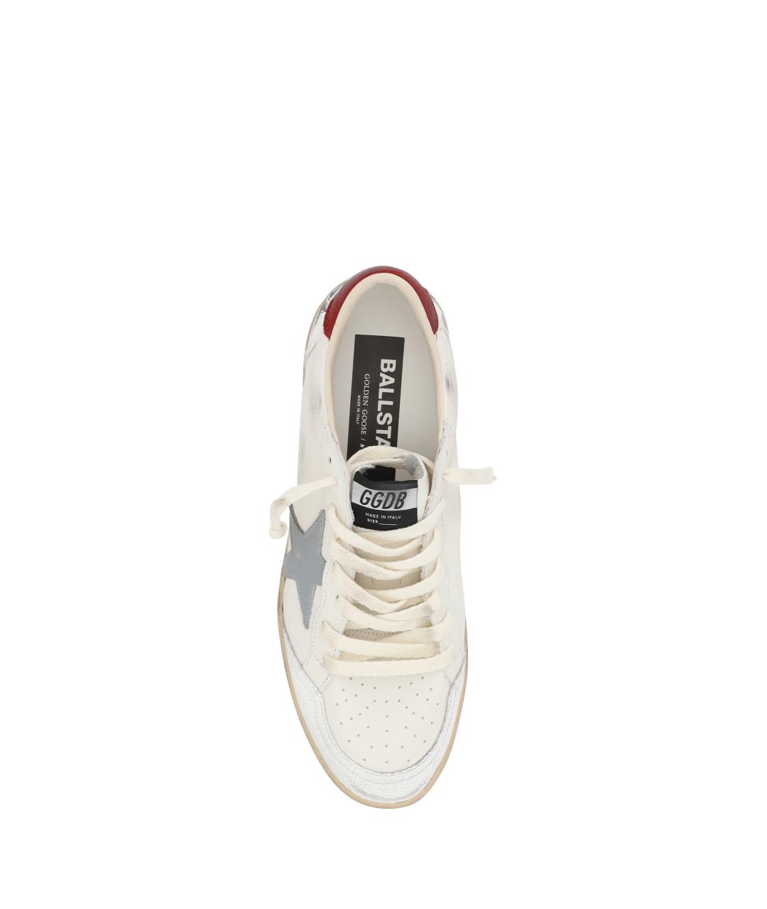 GOLDEN GOOSE Белые кожаные низкие кроссовки / кеды, фото 4