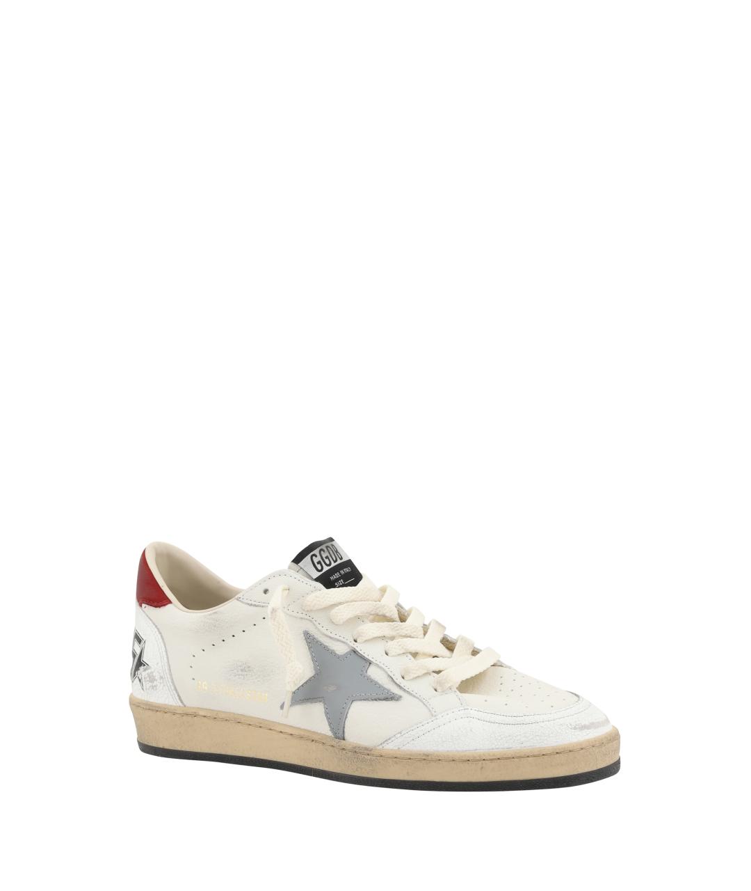 GOLDEN GOOSE Белые кожаные низкие кроссовки / кеды, фото 2