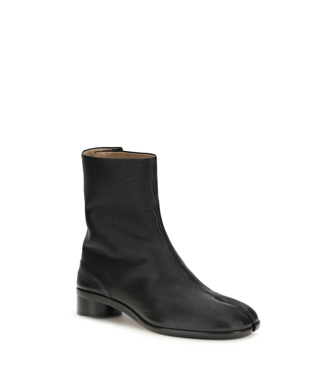 MAISON MARGIELA Черные кожаные низкие ботинки, фото 2