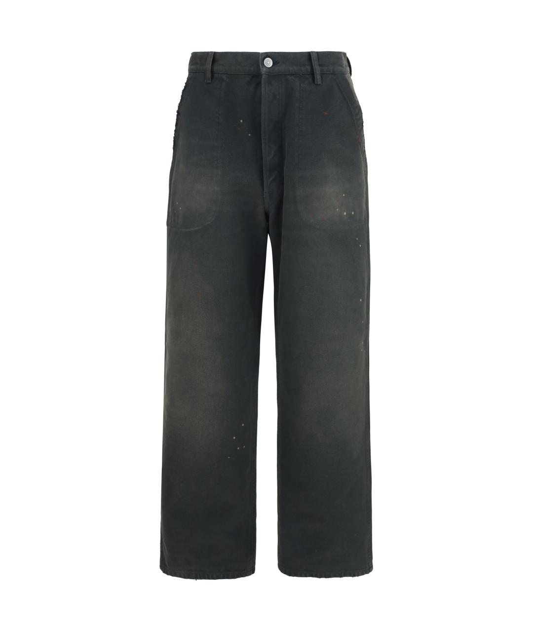 MAISON MARGIELA Черные хлопковые прямые джинсы, фото 1