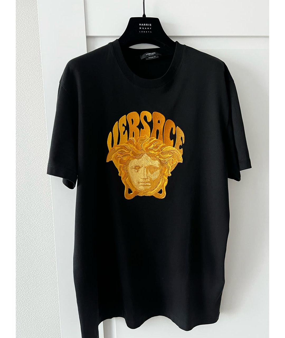 VERSACE Черная хлопковая футболка, фото 5