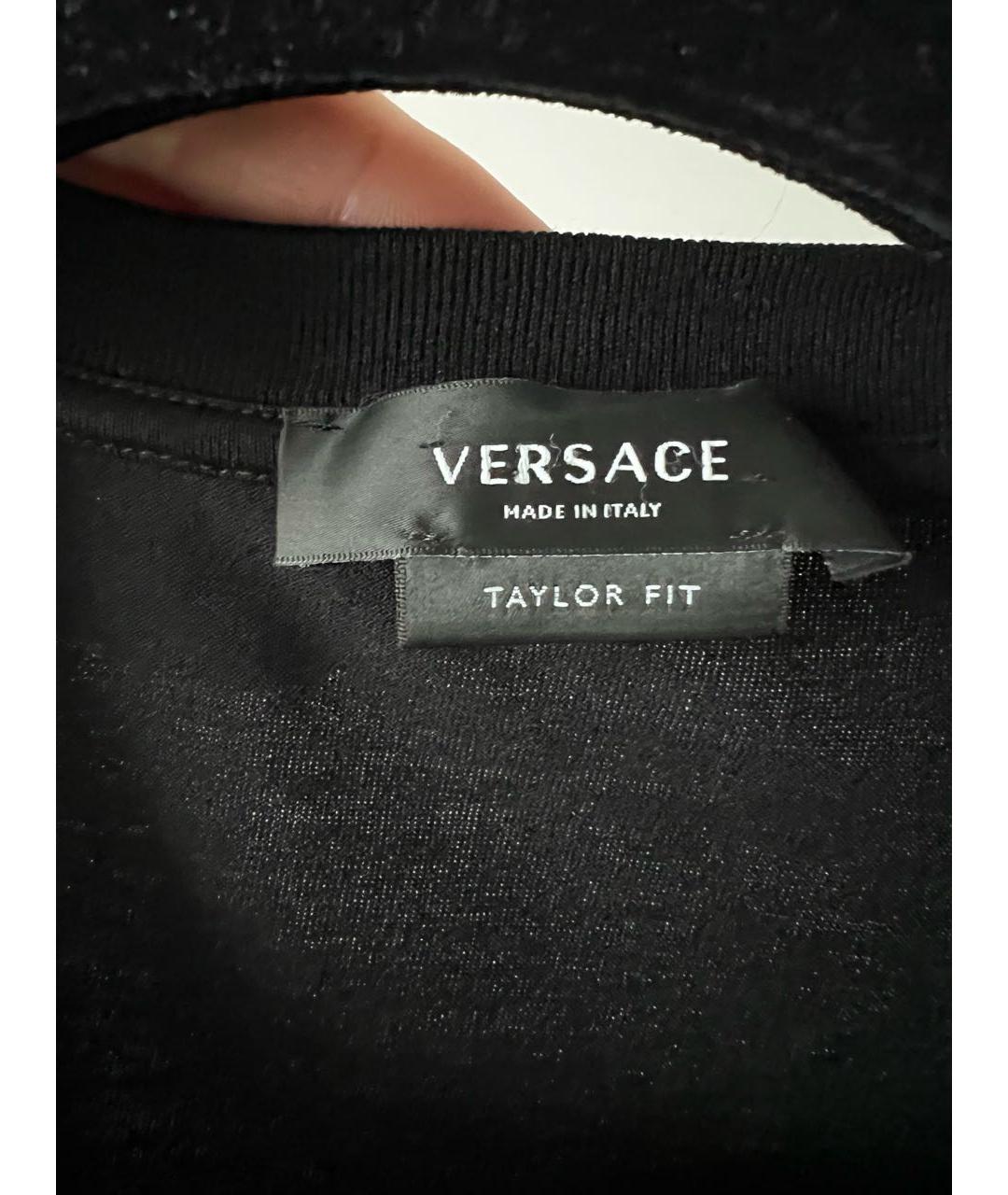 VERSACE Черная хлопковая футболка, фото 3