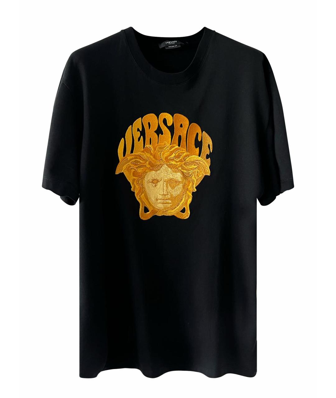 VERSACE Черная хлопковая футболка, фото 1