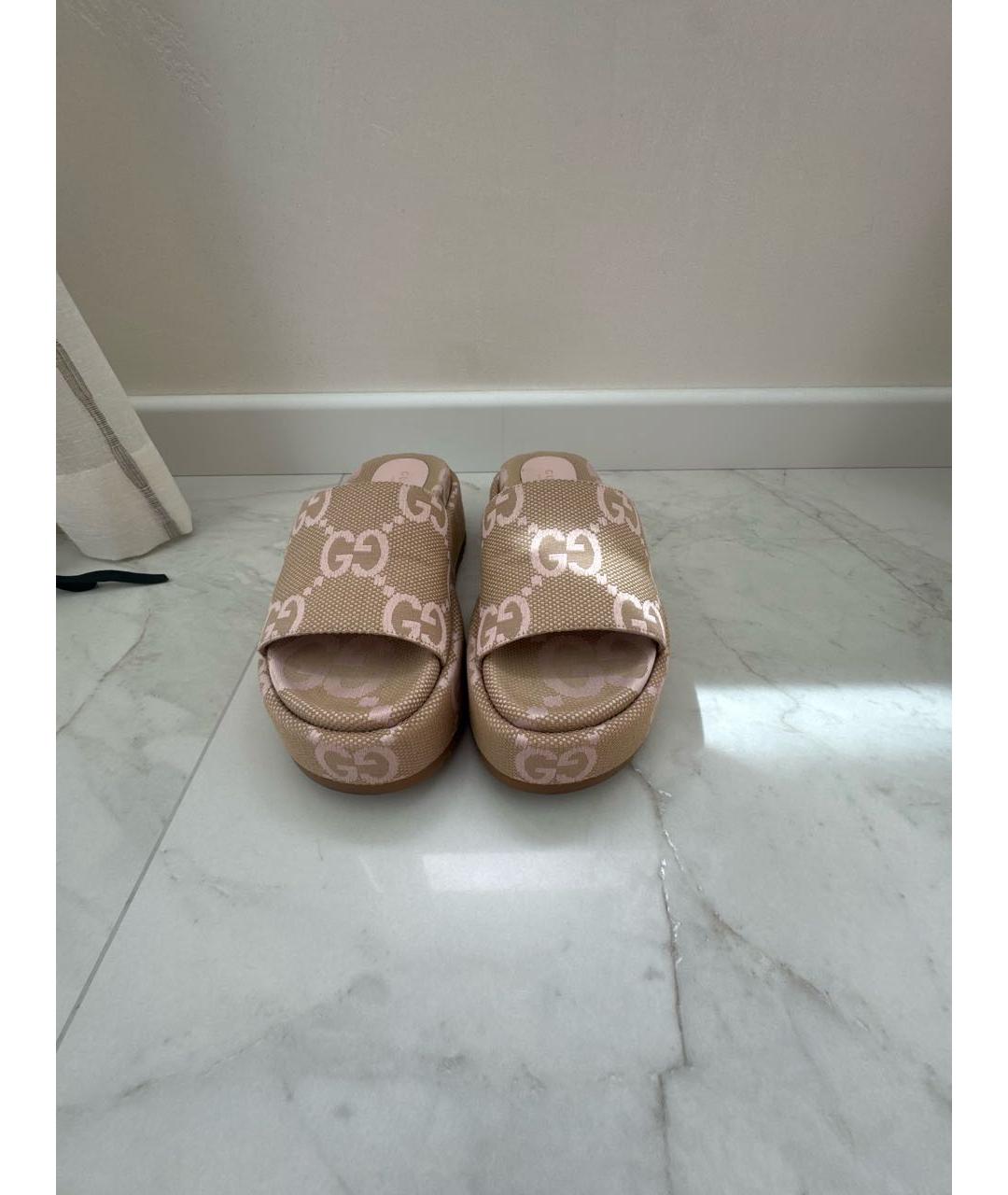 GUCCI Мульти текстильные сабо, фото 2