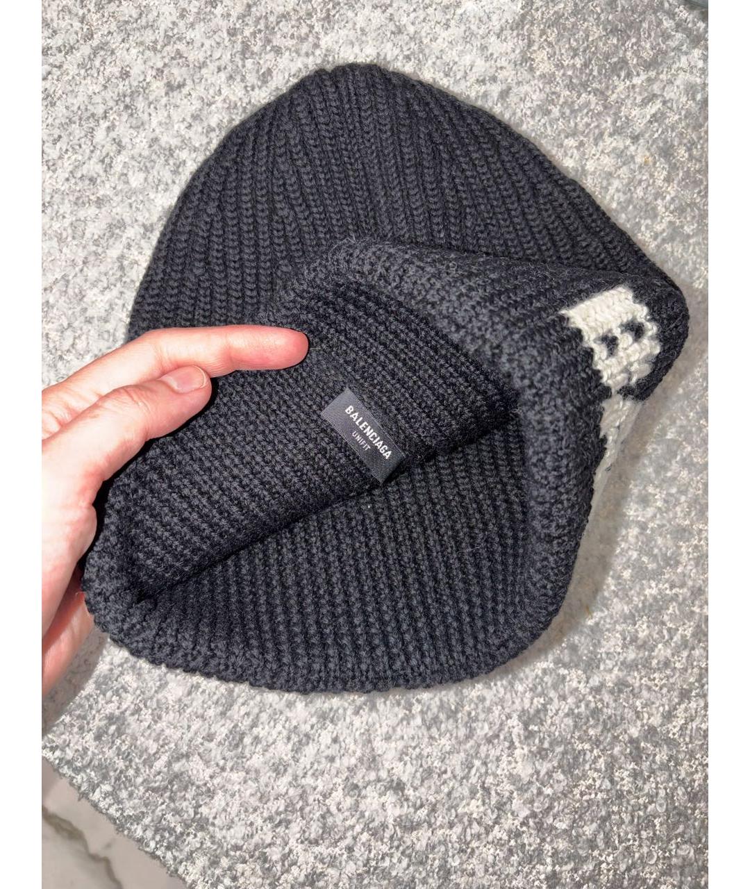 BALENCIAGA Черная шерстяная шапка, фото 3