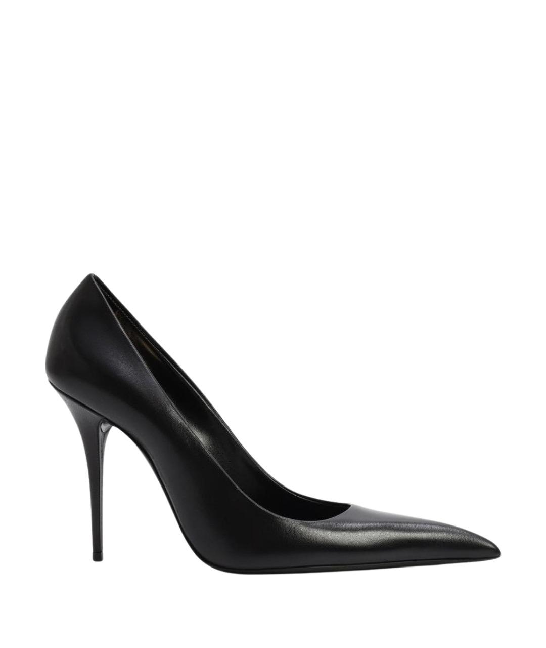 SAINT LAURENT Черные кожаные туфли, фото 1
