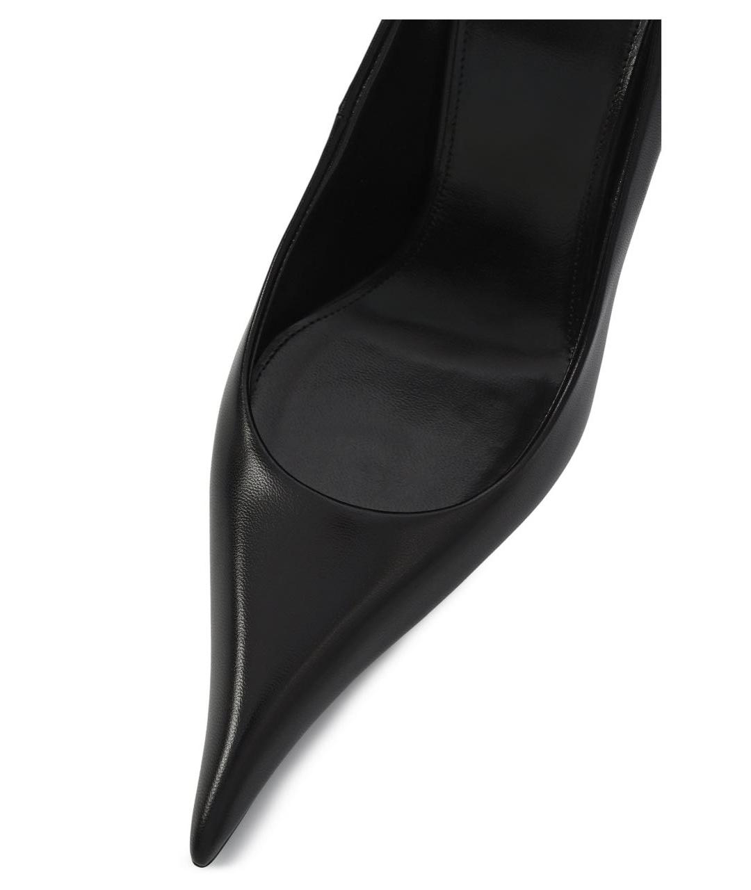 SAINT LAURENT Черные кожаные туфли, фото 6