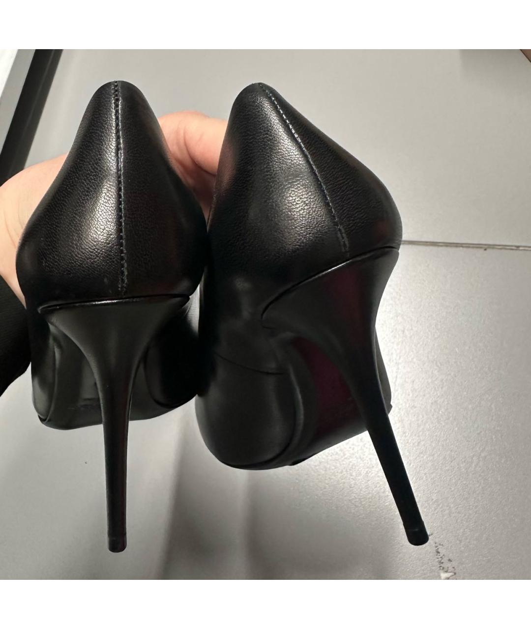 SAINT LAURENT Черные кожаные туфли, фото 4