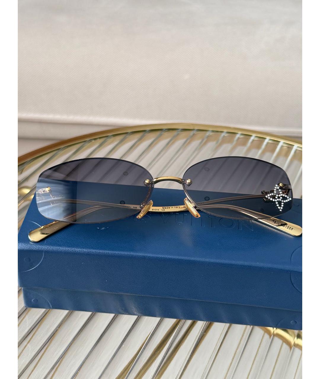 LOUIS VUITTON Черные металлические солнцезащитные очки, фото 3