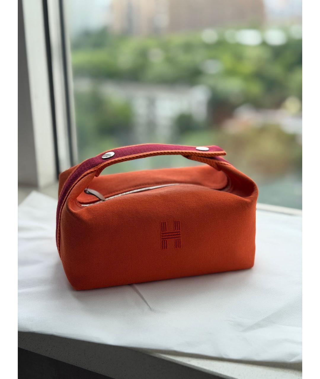 HERMES Оранжевая косметичка, фото 2