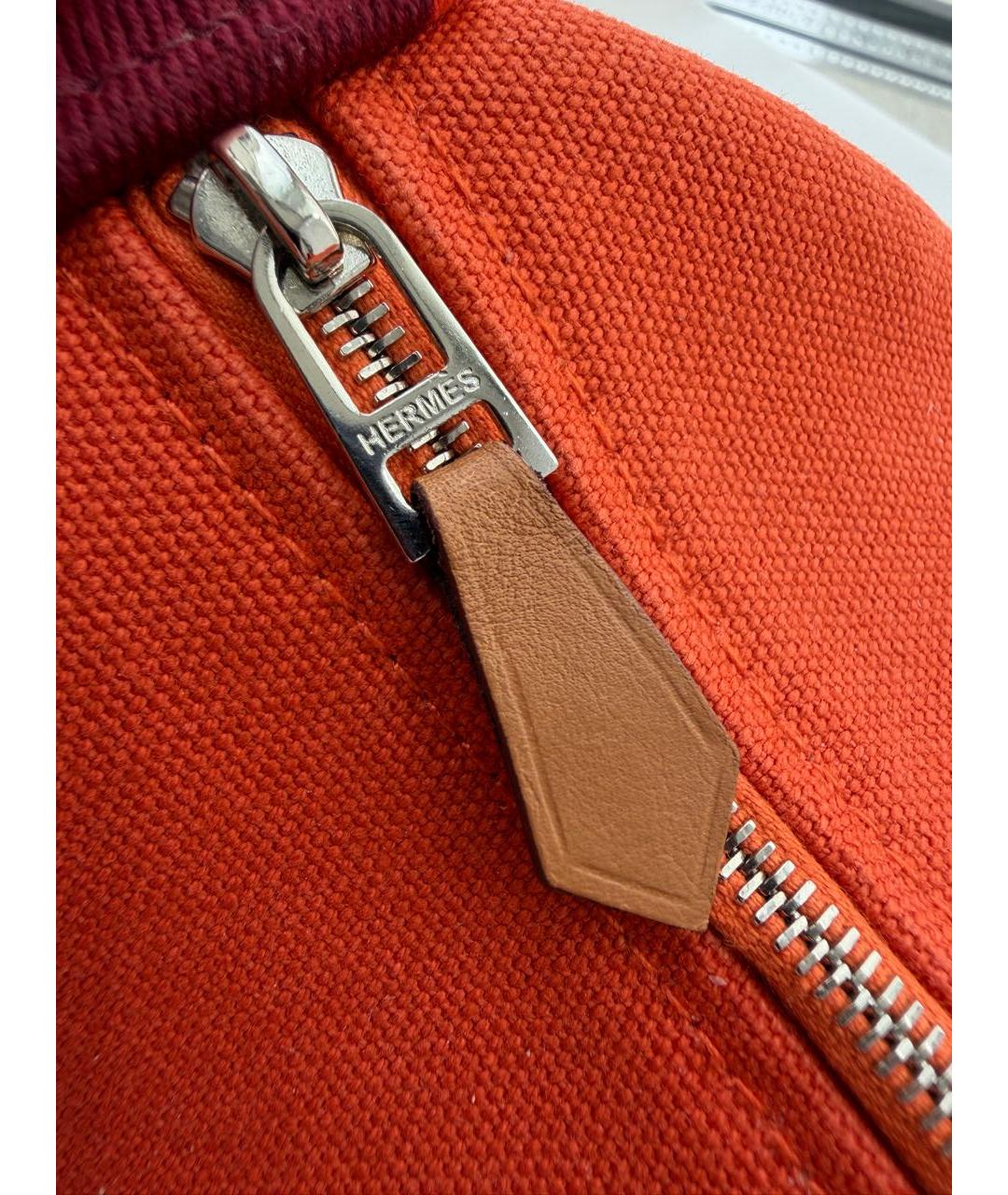HERMES Оранжевая косметичка, фото 4