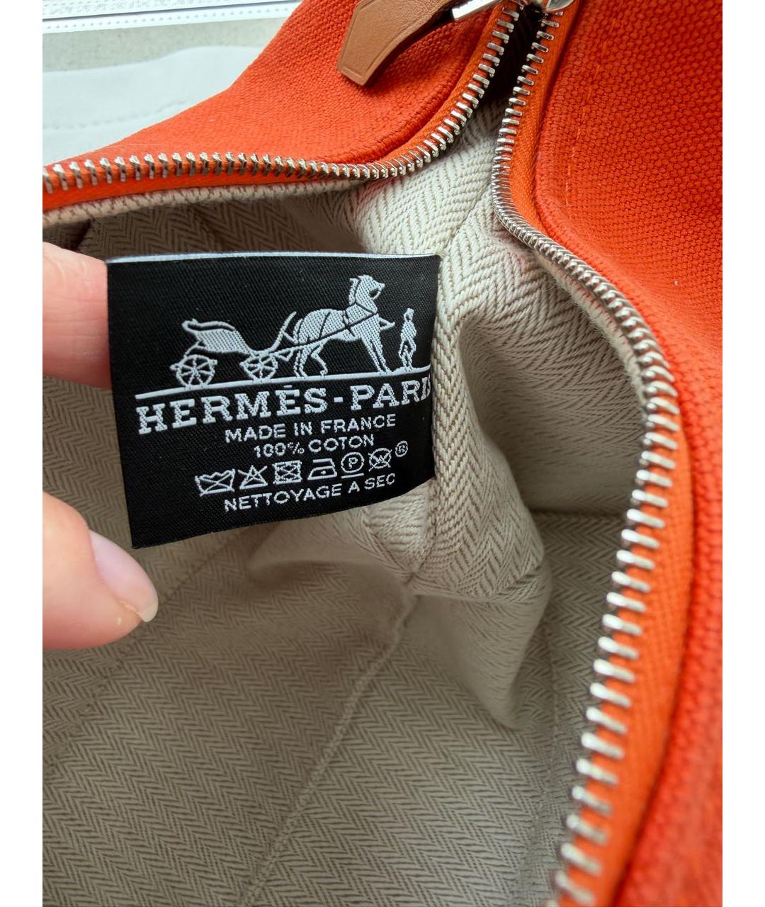 HERMES Оранжевая косметичка, фото 6