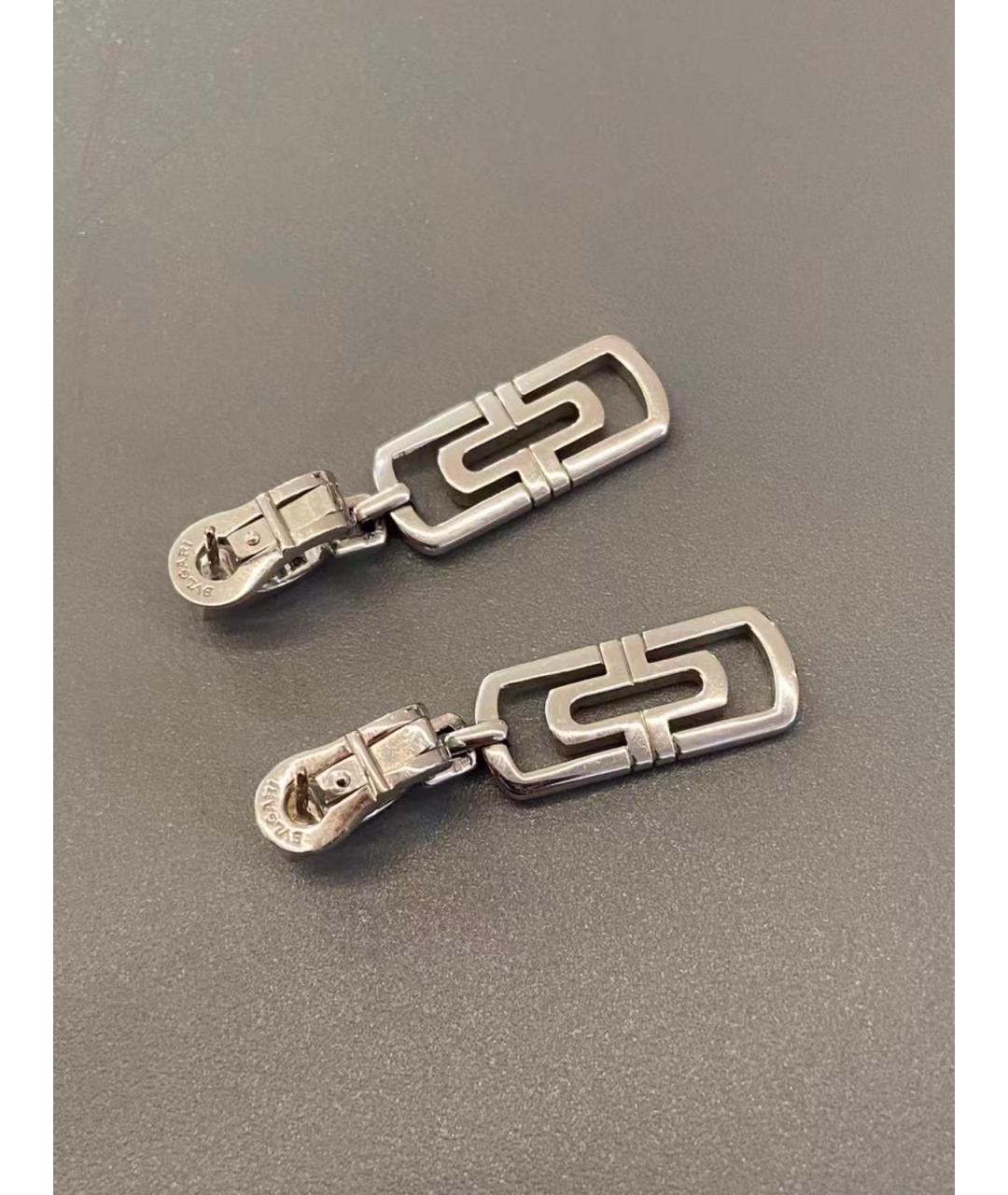 BVLGARI Серебряные серьги из белого золота, фото 4