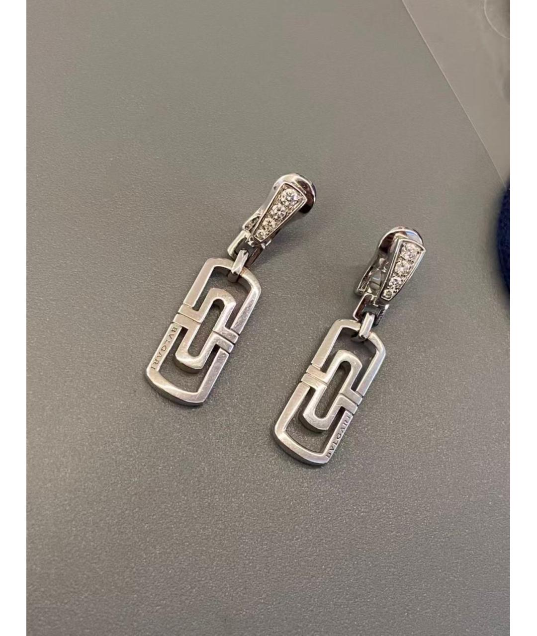 BVLGARI Серебряные серьги из белого золота, фото 3