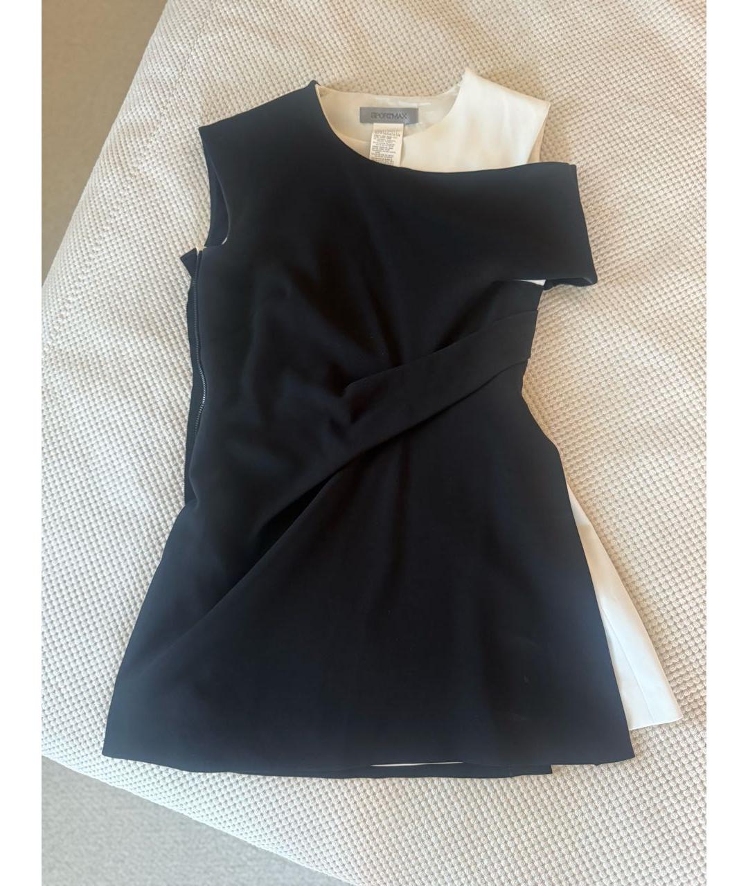 SPORTMAX Черная вискозная блузы, фото 4