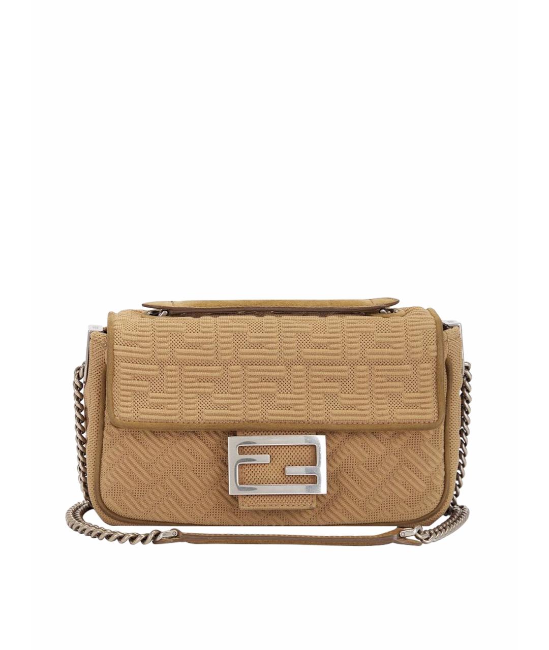FENDI Бежевая жаккардовая сумка через плечо, фото 7